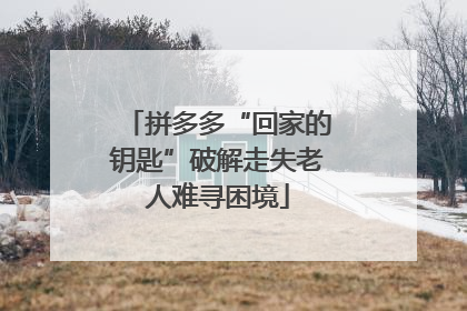 拼多多“回家的钥匙”破解走失老人难寻困境