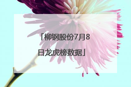 柳钢股份7月8日龙虎榜数据