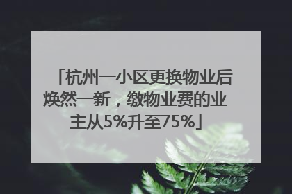 杭州一小区更换物业后焕然一新，缴物业费的业主从5%升至75%