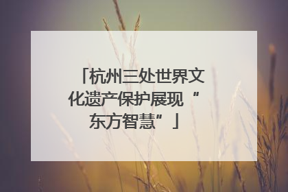 杭州三处世界文化遗产保护展现“东方智慧”
