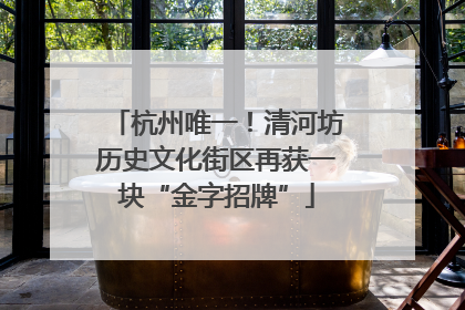 杭州唯一！清河坊历史文化街区再获一块“金字招牌”