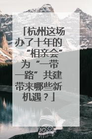 杭州这场办了十年的“相亲会” 为“一带一路”共建带来哪些新机遇？