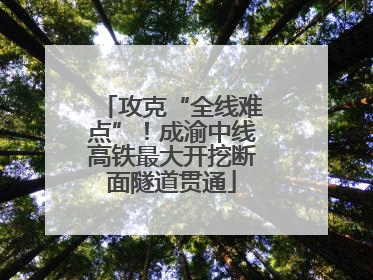 攻克“全线难点”！成渝中线高铁最大开挖断面隧道贯通