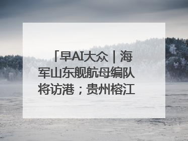 早AI大众｜海军山东舰航母编队将访港；贵州榕江已撤离转移群众超4万人