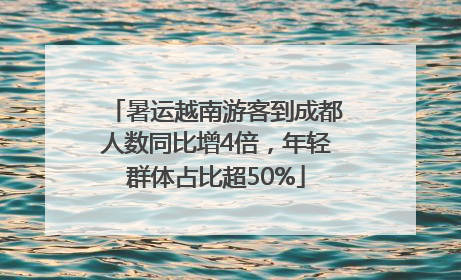 暑运越南游客到成都人数同比增4倍，年轻群体占比超50%