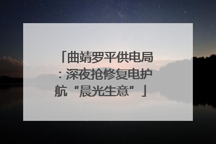 曲靖罗平供电局：深夜抢修复电护航“晨光生意”
