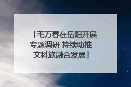 毛万春在岳阳开展专题调研 持续助推文科旅融合发展