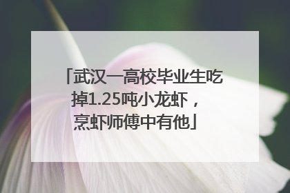 武汉一高校毕业生吃掉1.25吨小龙虾，烹虾师傅中有他