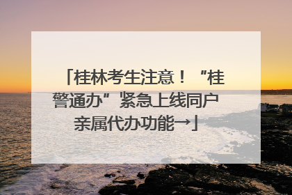 桂林考生注意！“桂警通办”紧急上线同户亲属代办功能→