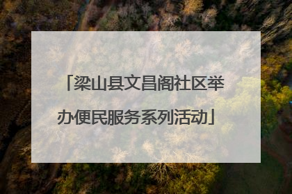 梁山县文昌阁社区举办便民服务系列活动