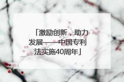 激励创新，助力发展——中国专利法实施40周年