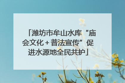 潍坊市牟山水库“庙会文化＋普法宣传”促进水源地全民共护