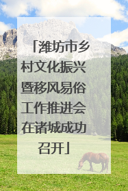 潍坊市乡村文化振兴暨移风易俗工作推进会在诸城成功召开