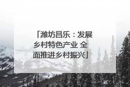 潍坊昌乐：发展乡村特色产业 全面推进乡村振兴