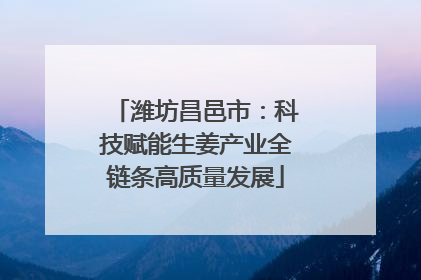 潍坊昌邑市：科技赋能生姜产业全链条高质量发展