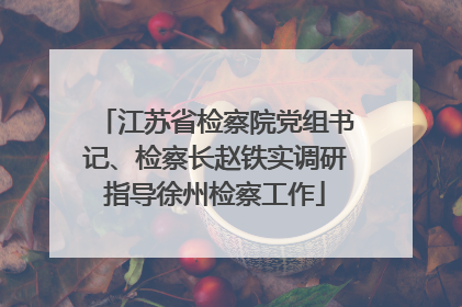 江苏省检察院党组书记、检察长赵铁实调研指导徐州检察工作