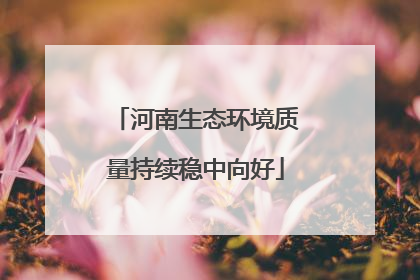 河南生态环境质量持续稳中向好