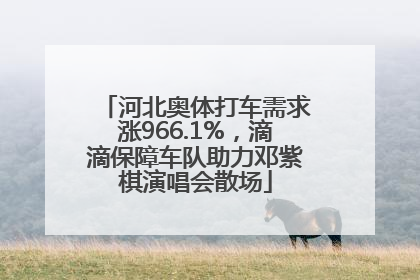 河北奥体打车需求涨966.1%，滴滴保障车队助力邓紫棋演唱会散场
