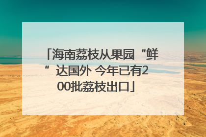 海南荔枝从果园“鲜”达国外 今年已有200批荔枝出口