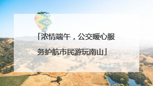 浓情端午，公交暖心服务护航市民游玩南山