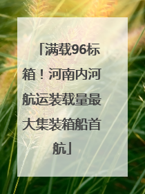 满载96标箱！河南内河航运装载量最大集装箱船首航