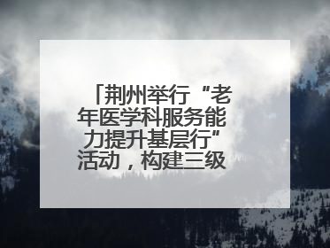 荆州举行“老年医学科服务能力提升基层行”活动，构建三级联动健康网