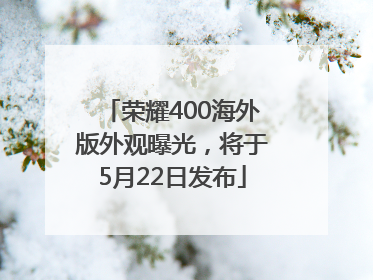 荣耀400海外版外观曝光，将于5月22日发布