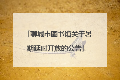聊城市图书馆关于暑期延时开放的公告