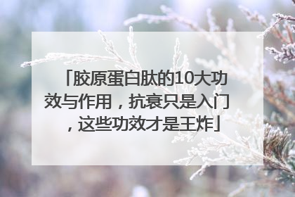 胶原蛋白肽的10大功效与作用，抗衰只是入门，这些功效才是王炸