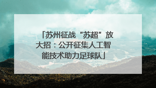 苏州征战“苏超”放大招：公开征集人工智能技术助力足球队