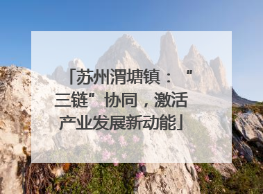 苏州渭塘镇：“三链”协同，激活产业发展新动能