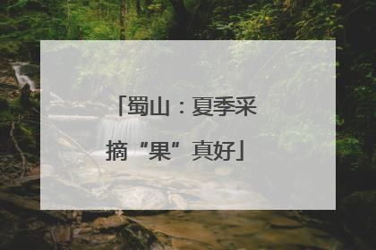蜀山：夏季采摘“果”真好