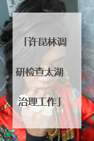 许昆林调研检查太湖治理工作