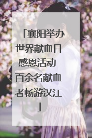 襄阳举办世界献血日感恩活动 百余名献血者畅游汉江