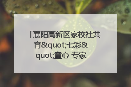 襄阳高新区家校社共育"七彩"童心 专家团支招智慧育儿