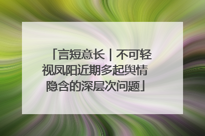 言短意长｜不可轻视凤阳近期多起舆情隐含的深层次问题