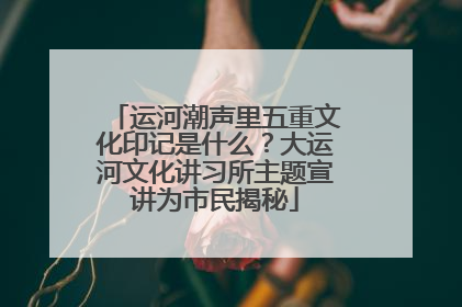 运河潮声里五重文化印记是什么？大运河文化讲习所主题宣讲为市民揭秘
