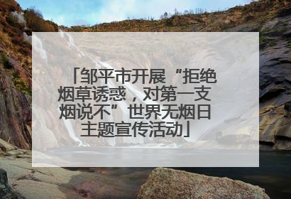 邹平市开展“拒绝烟草诱惑，对第一支烟说不”世界无烟日主题宣传活动