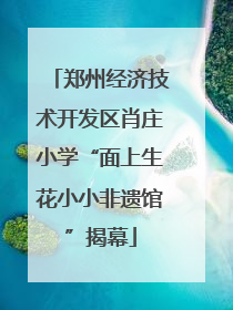 郑州经济技术开发区肖庄小学“面上生花小小非遗馆”揭幕