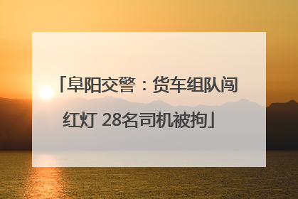 阜阳交警：货车组队闯红灯 28名司机被拘