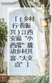 （乡村行·看振兴）江西安福“小西瓜”撬动乡村共富“大支点”