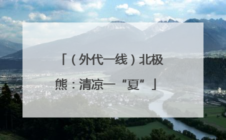 （外代一线）北极熊：清凉一“夏”