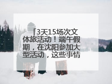 3天15场次文体旅活动！端午假期，在沈阳参加大型活动，这些事情要注意！