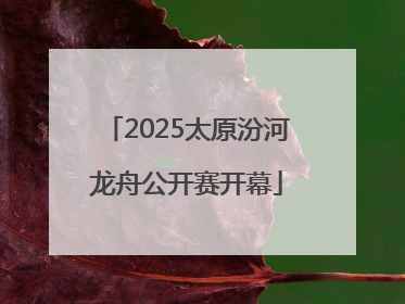 2025太原汾河龙舟公开赛开幕