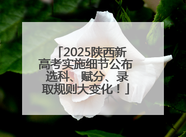 2025陕西新高考实施细节公布 选科、赋分、录取规则大变化！