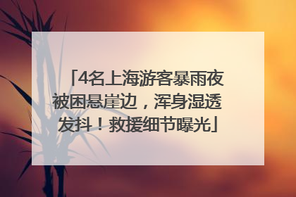 4名上海游客暴雨夜被困悬崖边，浑身湿透发抖！救援细节曝光