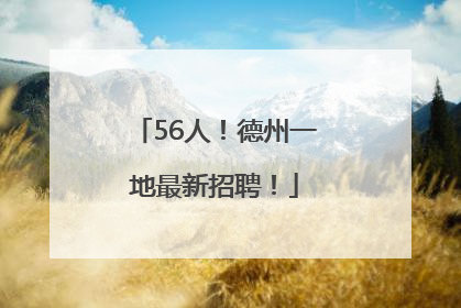 56人！德州一地最新招聘！