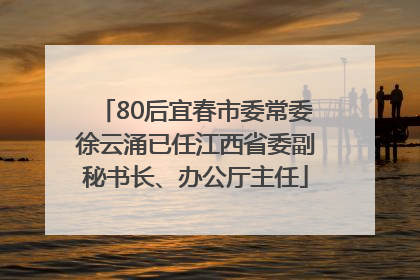 80后宜春市委常委徐云涌已任江西省委副秘书长、办公厅主任